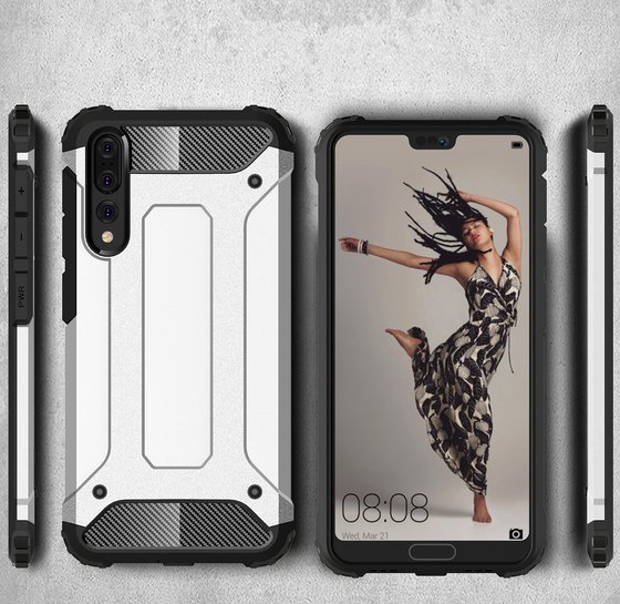 Microsonic Huawei P20 Pro Kılıf Rugged Armor Kırmızı