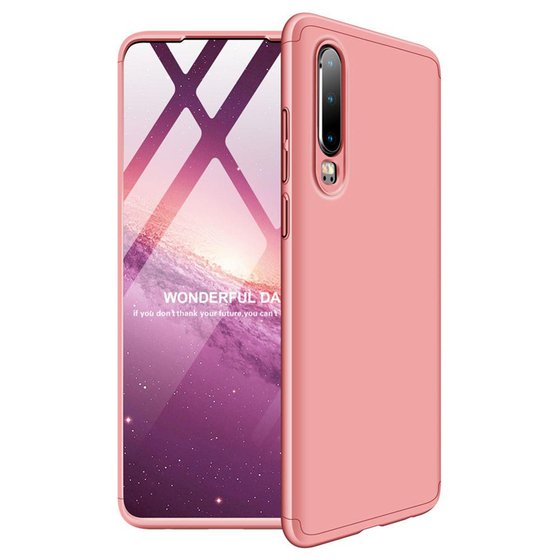 Microsonic Huawei P30 Kılıf Double Dip 360 Protective Rose Gold