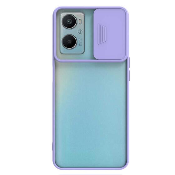 Microsonic Oppo A96 Kılıf Slide Camera Lens Protection Lila