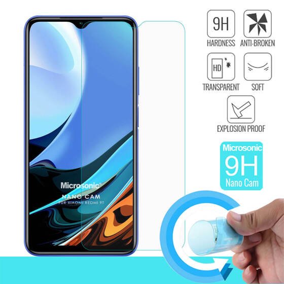 Microsonic Xiaomi Redmi 9T Nano Glass Cam Ekran Koruyucu