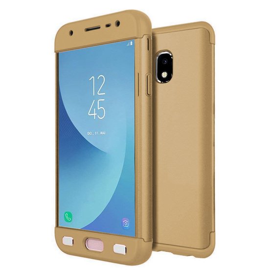 Microsonic Samsung Galaxy J7 Pro Kılıf Double Dip 360 Protective Gold