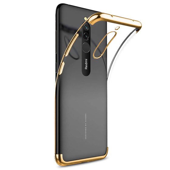 Microsonic Xiaomi Redmi 8 Kılıf Skyfall Transparent Clear Gold