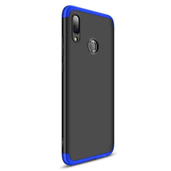 Microsonic Huawei P Smart 2019 Kılıf Double Dip 360 Protective Siyah Mavi