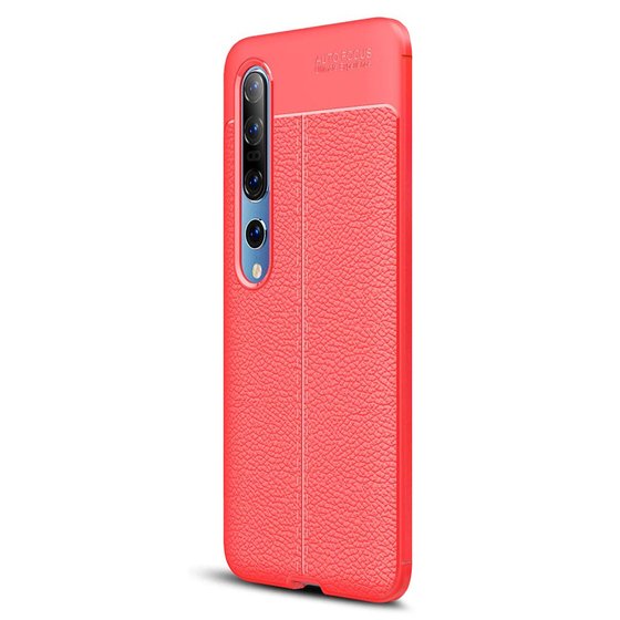 Microsonic Xiaomi Mi 10 Pro Kılıf Deri Dokulu Silikon Kırmızı