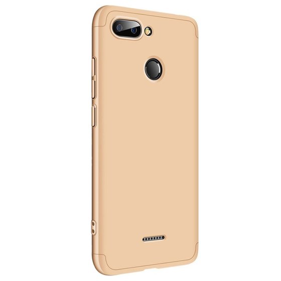 Microsonic Xiaomi Redmi 6 Kılıf Double Dip 360 Protective Gold