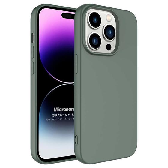 Microsonic Apple iPhone 14 Pro Max Kılıf Groovy Soft Koyu Yeşil