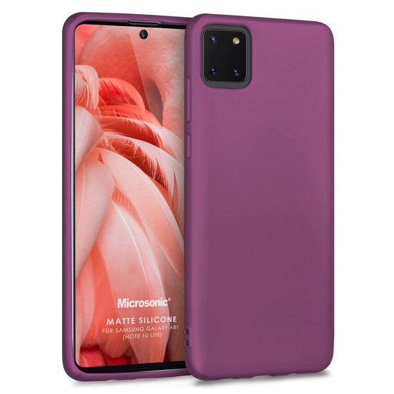 Microsonic Matte Silicone Samsung Galaxy Note 10 Lite Kılıf Mor