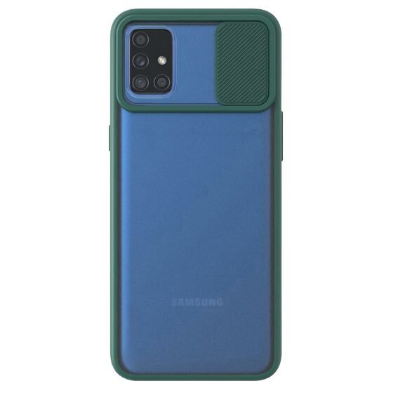 Microsonic Samsung Galaxy A71 Kılıf Slide Camera Lens Protection Koyu Yeşil