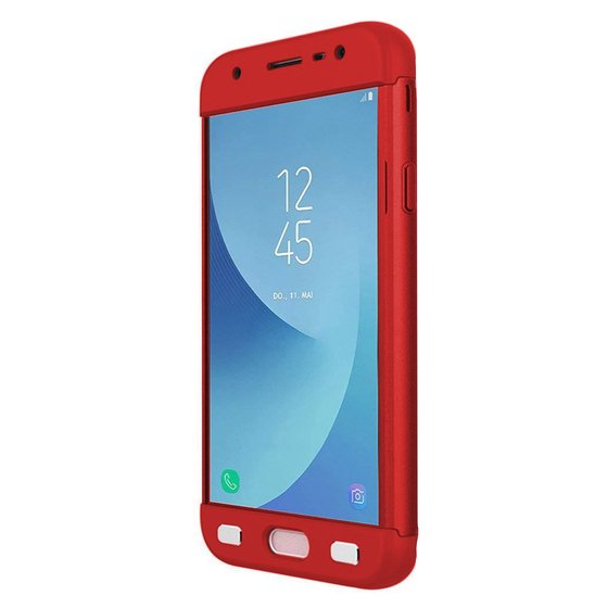 Microsonic Samsung Galaxy J5 Pro Kılıf Double Dip 360 Protective Kırmızı