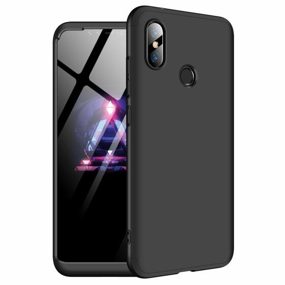 Microsonic Xiaomi Redmi Note 6 Pro Kılıf Double Dip 360 Protective Siyah