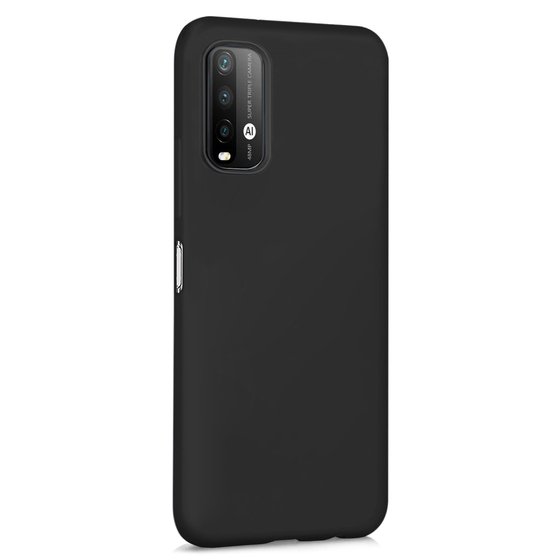 Microsonic Matte Silicone Xiaomi Redmi Note 9 4G Kılıf Siyah