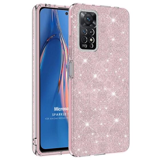 Microsonic Xiaomi Redmi Note 12 Pro 4G Kılıf Sparkle Shiny Rose Gold