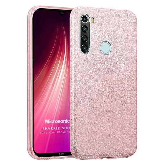 Microsonic Xiaomi Redmi Note 8 Kılıf Sparkle Shiny Rose Gold