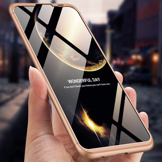 Microsonic Huawei P Smart 2019 Kılıf Double Dip 360 Protective Gold