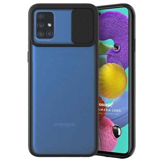 Microsonic Samsung Galaxy A51 Kılıf Slide Camera Lens Protection Siyah