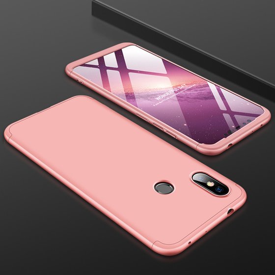 Microsonic Xiaomi Redmi Note 6 Pro Kılıf Double Dip 360 Protective Rose Gold