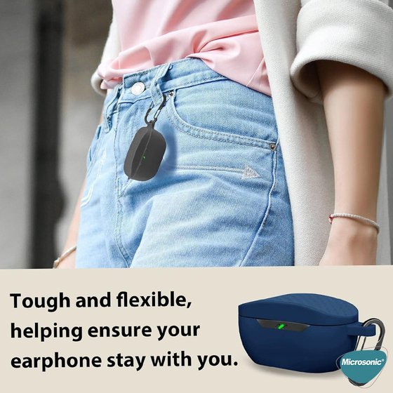 Microsonic JBL Wave Buds 2 Kılıf Askılı Mat Silikon Siyah
