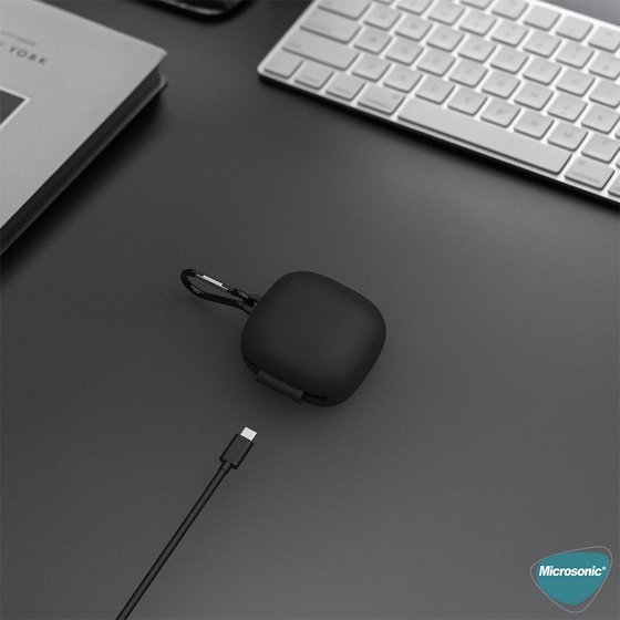Microsonic Anker Soundcore P40i Kılıf Askılı Mat Silikon Siyah