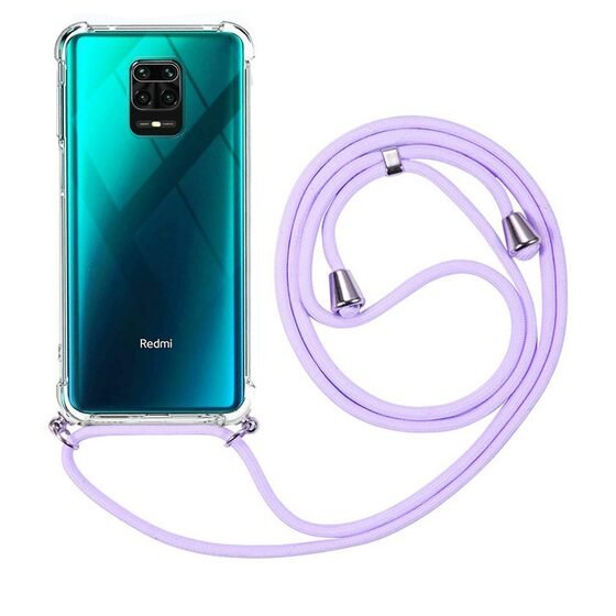 Microsonic Xiaomi Redmi Note 9 Pro Kılıf Neck Lanyard Lila