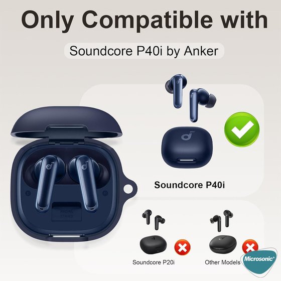 Microsonic Anker Soundcore P40i Kılıf Askılı Mat Silikon Koyu Yeşil