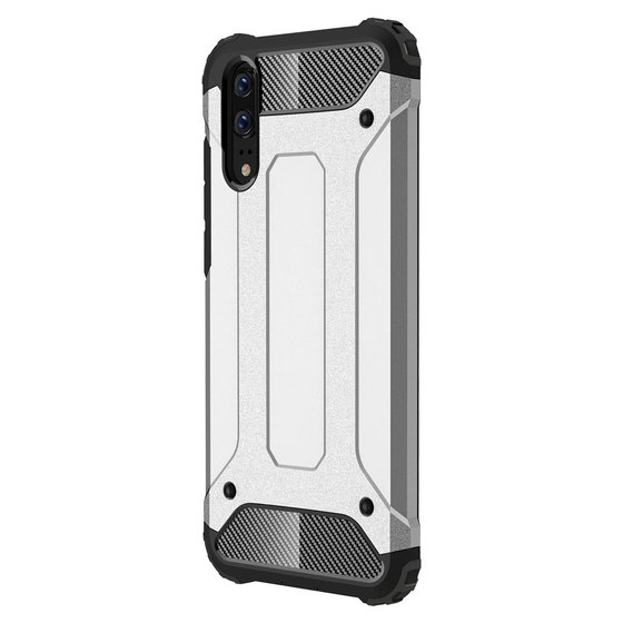 Microsonic Huawei P20 Kılıf Rugged Armor Gümüş