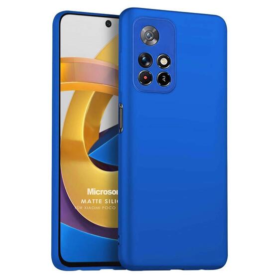 Microsonic Matte Silicone Xiaomi Redmi Note 11T Kılıf Mavi