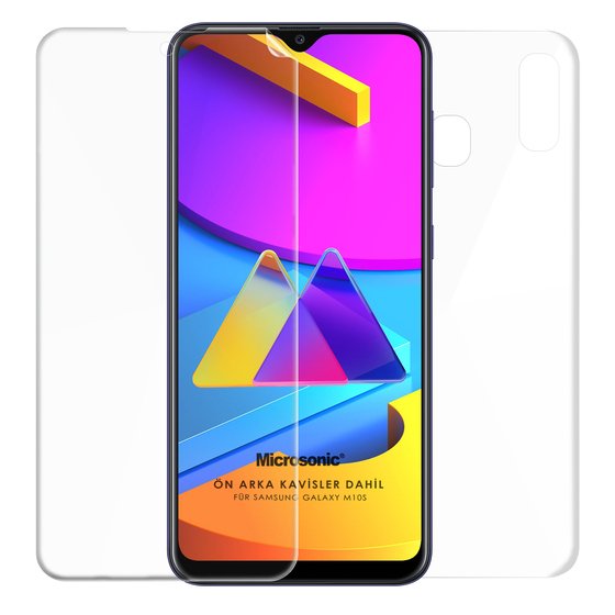 Microsonic Samsung Galaxy M10s Ön + Arka Kavisler Dahil Tam Ekran Kaplayıcı Film