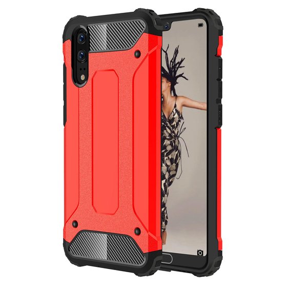 Microsonic Huawei P20 Kılıf Rugged Armor Kırmızı