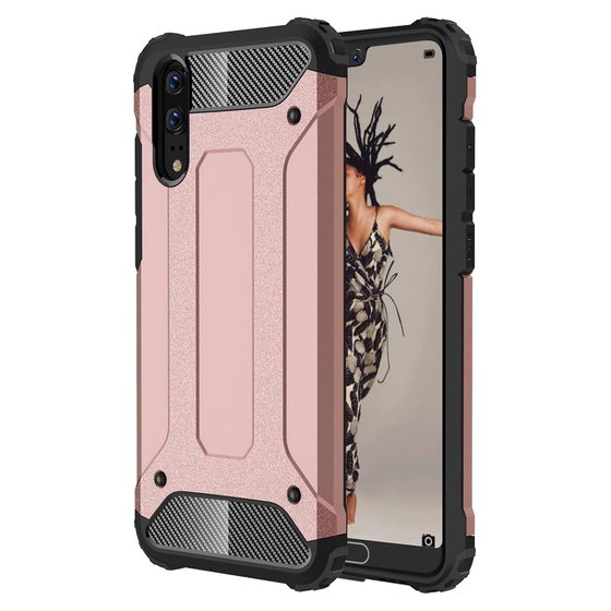 Microsonic Huawei P20 Kılıf Rugged Armor Rose Gold