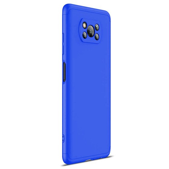 Microsonic Xiaomi Poco X3 Pro Kılıf Double Dip 360 Protective Mavi