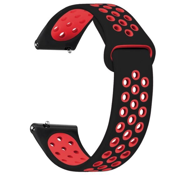 Microsonic Amazfit Cheetat (Square) Rainbow Sport Band Kordon Siyah Kırmızı