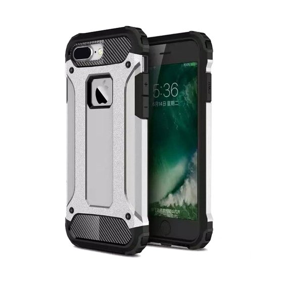 Microsonic Apple iPhone 8 Plus Kılıf Rugged Armor Gümüş