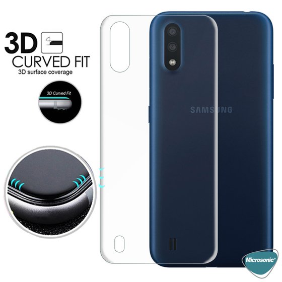 Microsonic Samsung Galaxy A01 Ön + Arka Kavisler Dahil Tam Ekran Kaplayıcı Film