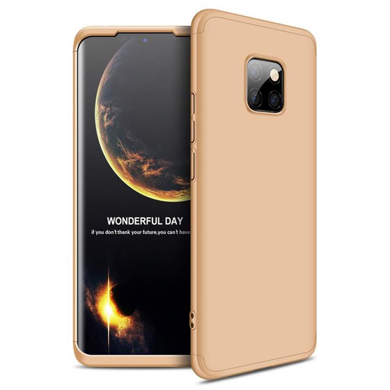 Microsonic Huawei Mate 20 Pro Kılıf Double Dip 360 Protective Gold