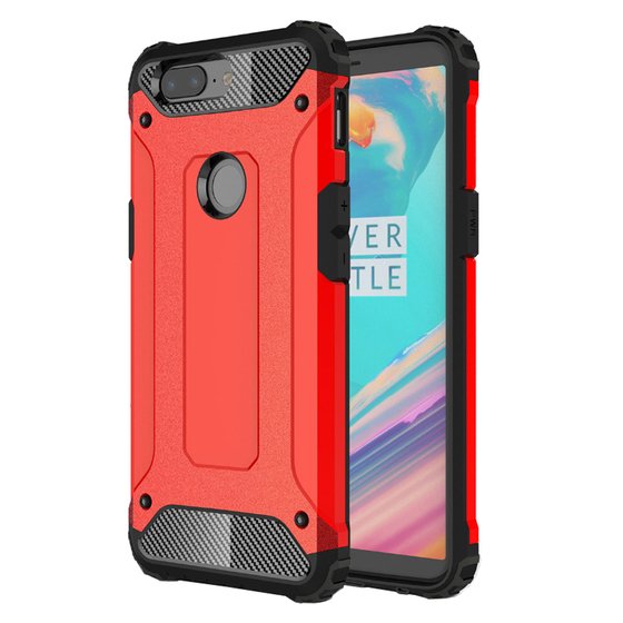 Microsonic OnePlus 5T Kılıf Rugged Armor Kırmızı