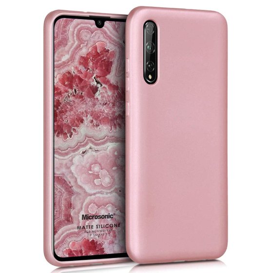 Microsonic Matte Silicone Huawei Y8P Kılıf Rose Gold