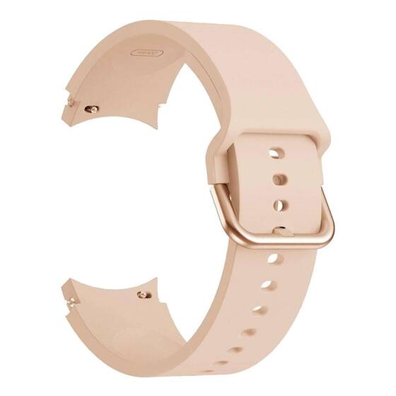 Microsonic Samsung Galaxy Watch 4 Classic 42mm Kordon Solid Silicone Band Pembe