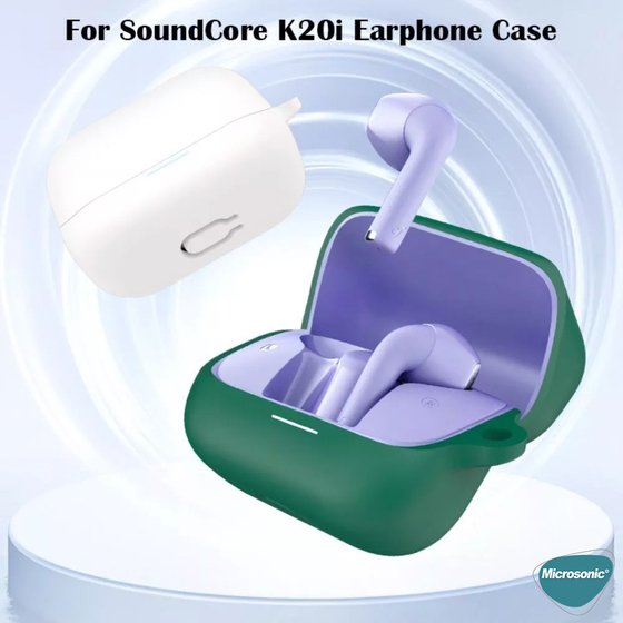 Microsonic Anker Soundcore K20i Kılıf Askılı Mat Silikon Siyah