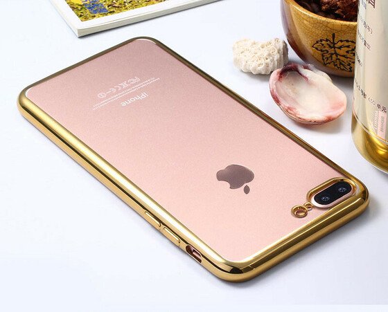 Microsonic Apple iPhone 8 Plus Kılıf Flexi Delux Gold