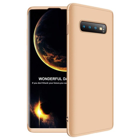 Microsonic Samsung Galaxy S10 Kılıf Double Dip 360 Protective Gold