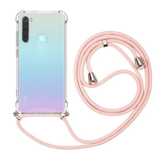 Microsonic Xiaomi Redmi Note 8 Kılıf Neck Lanyard Rose Gold