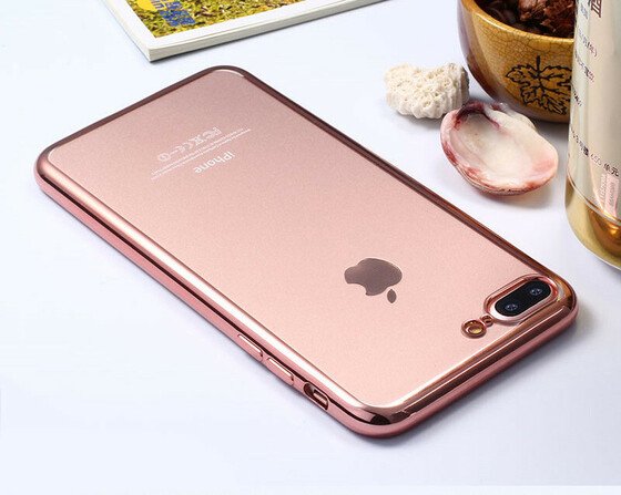 Microsonic Apple iPhone 8 Plus Kılıf Flexi Delux Rose Gold