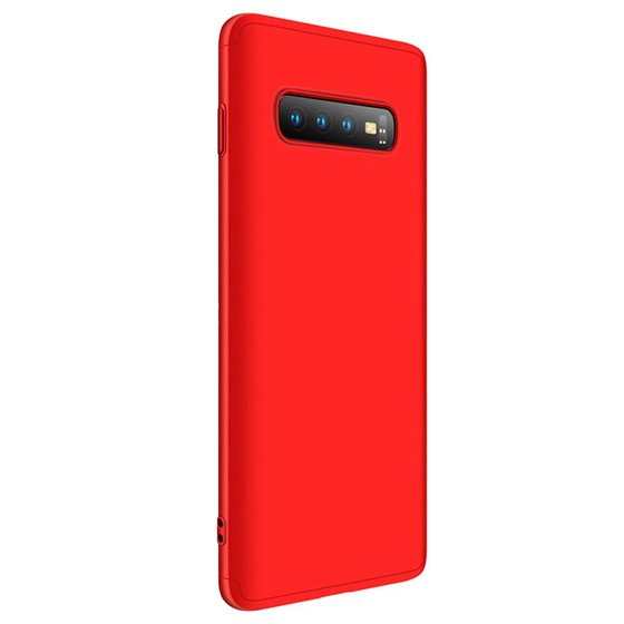 Microsonic Samsung Galaxy S10 Kılıf Double Dip 360 Protective Kırmızı