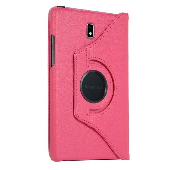 Microsonic  Samsung Galaxy Tab Active2 T390 Kılıf 360 Rotating Stand Deri Pembe