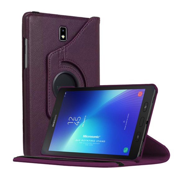 Microsonic  Samsung Galaxy Tab Active2 T390 Kılıf 360 Rotating Stand Deri Mor