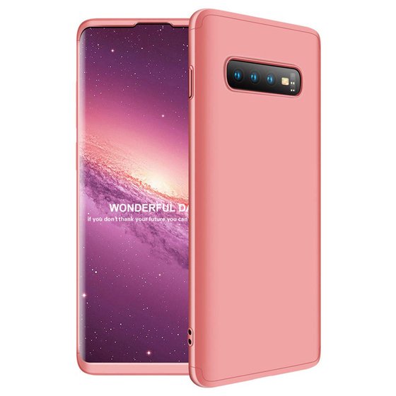 Microsonic Samsung Galaxy S10 Plus Kılıf Double Dip 360 Protective Rose Gold