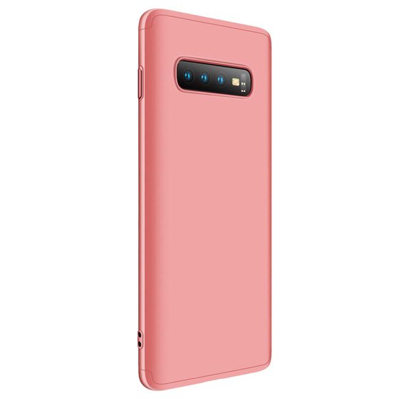 Microsonic Samsung Galaxy S10 Plus Kılıf Double Dip 360 Protective Rose Gold