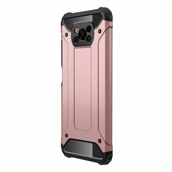 Microsonic Xiaomi Poco X3 Pro Kılıf Rugged Armor Rose Gold