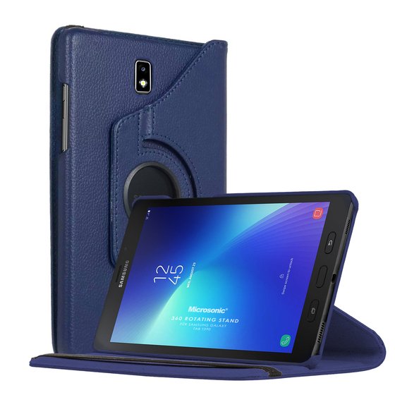 Microsonic  Samsung Galaxy Tab Active2 T390 Kılıf 360 Rotating Stand Deri Lacivert