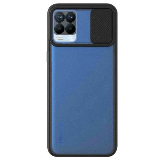 Microsonic Realme 8 Pro Kılıf Slide Camera Lens Protection Siyah